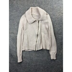 J.CREW Women's Size M Knit Cotton Zip Up Sweater Jacket Baby Pink Girly Coquette